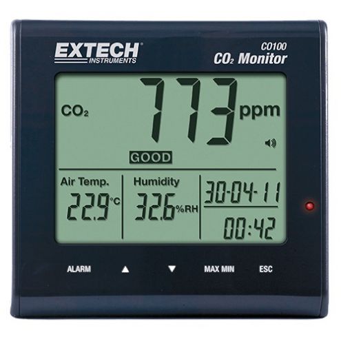 Máy đo khí CO2, nhiệt độ, độ ẩm trong nhà Extech CO100 0 - 9,999ppm