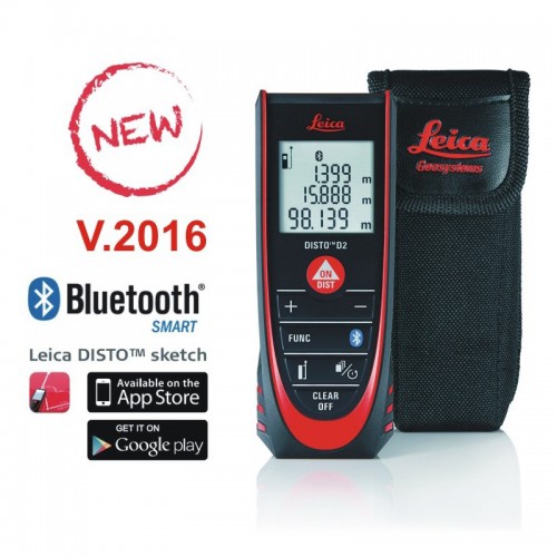 Máy đo khoảng cách Leica Disto D2 New 100m, kết nối Bluetooth