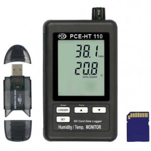 Máy đo nhiệt độ và độ ẩm PCE-HT 110 0~50 °C, 10~90% HR, có ghi dữ liệu, Máy đo nhiệt độ và độ ẩm